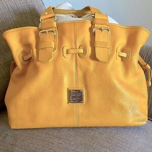 Dooney & Bourke Pebble Leather Shoulder Bag mustard